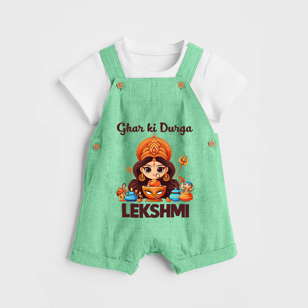 Ghar Ki Durga Divine Goddess Dungaree - GREEN - 0 - 5 Months Old (Chest 18")