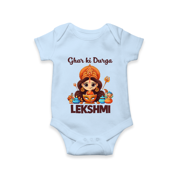Ghar Ki Durga Divine Goddess Romper - BABY BLUE - New Born (Chest 14")