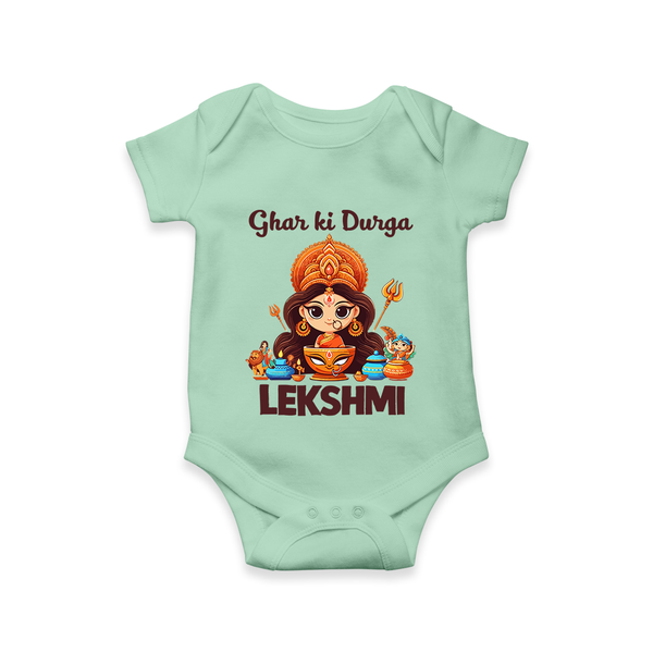 Ghar Ki Durga Divine Goddess Romper - MINT GREEN - New Born (Chest 14")