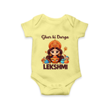 Ghar Ki Durga Divine Goddess Romper - PASTEL YELLOW - New Born (Chest 14")