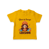 Ghar Ki Durga Divine Goddess  T Shirt  - CHROME YELLOW - 0-5 Months Old (Chest 17")