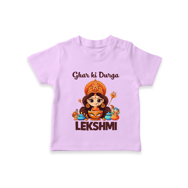 Ghar Ki Durga Divine Goddess  T Shirt  - LILAC - 0-5 Months Old (Chest 17")