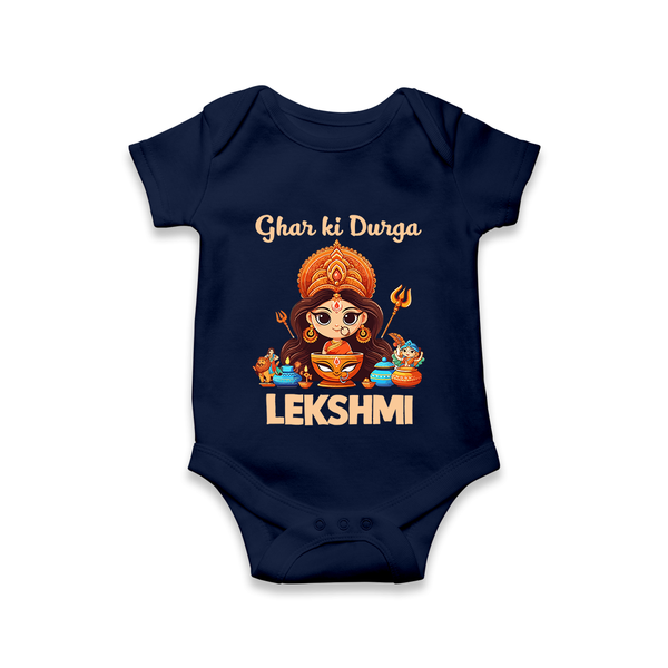 Ghar Ki Durga Divine Goddess Romper - NAVY BLUE - New Born (Chest 14")
