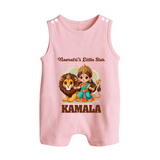 Navratri Little Star Goddess Button Romper - BABY PINK - New Born (Chest 18")
