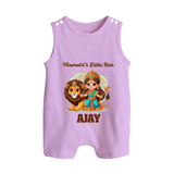 Navratri's Little Star Romper Suit / Sleeveless Romper | Custom Baby Romper Suit / Sleeveless Romper for Festival Celebration - LILAC - 0 - 5 Months Old (Chest 18")