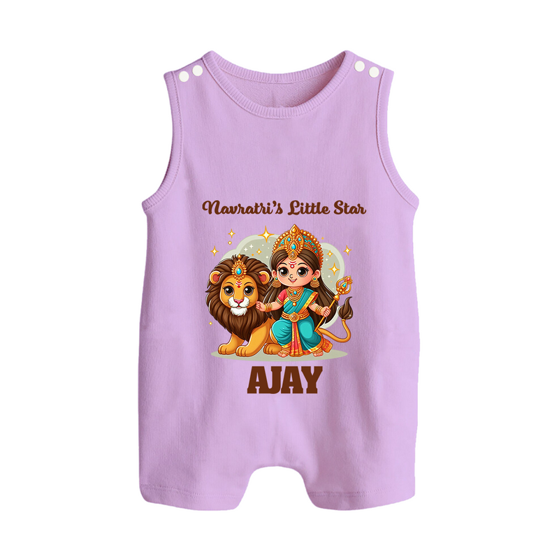 Navratri's Little Star Romper Suit / Sleeveless Romper | Custom Baby Romper Suit / Sleeveless Romper for Festival Celebration - LILAC - 0 - 5 Months Old (Chest 18")