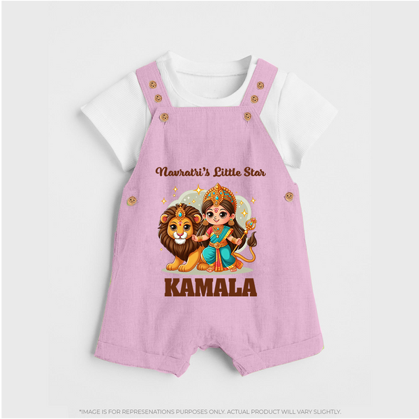 Navratri Little Star Goddess Dungaree - BABY PINK - 0 - 5 Months Old (Chest 18")