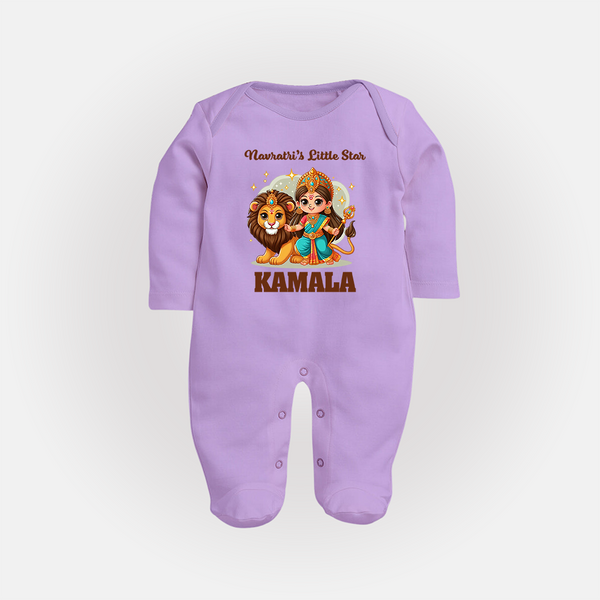 Navratri Little Star Goddess Full Body Suit - LILAC - New Born (Chest 7.5")