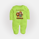 Navratri Little Star Goddess Full Body Suit - LIME GREEN - New Born (Chest 7.5")