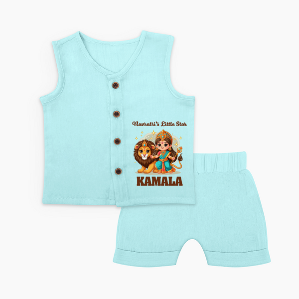 Navratri Little Star Goddess Jabla Set - BABY BLUE - 0 - 3 Months Old (Chest 9.8")