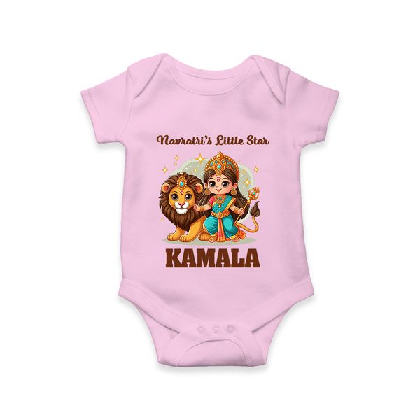 Navratri Little Star Goddess Romper - BABY PINK - New Born (Chest 14")