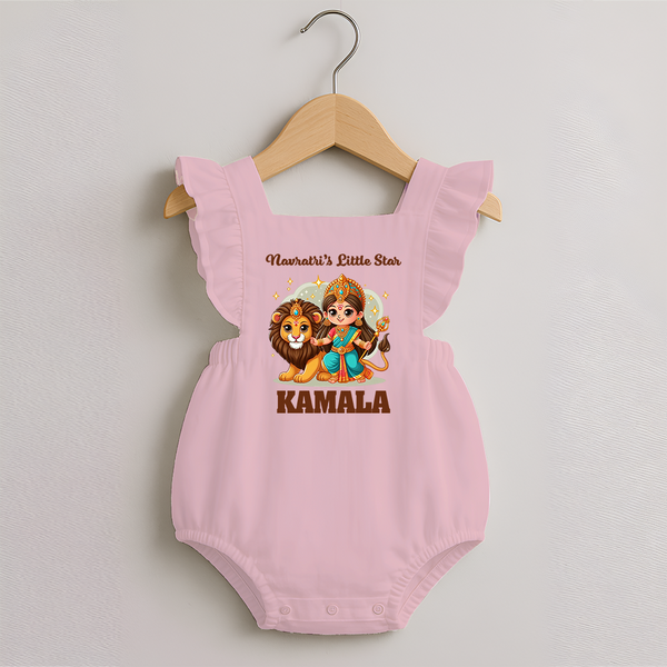 Navratri Little Star Goddess Romper Frock - BABY PINK - 0 - 3 Months Old (Chest 19")