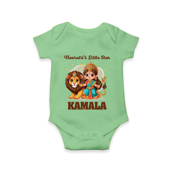 Navratri Little Star Goddess Romper - GREEN - New Born (Chest 14")