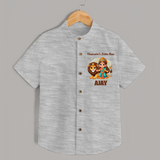 Navratri's Little Star Shirt | Custom Baby Shirt for Festival Celebration - GREY - 0 - 6 Months Old (Chest 23")