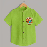 Navratri's Little Star Shirt | Custom Baby Shirt for Festival Celebration - LIME GREEN - 0 - 6 Months Old (Chest 23")