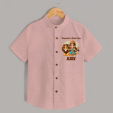 Navratri's Little Star Shirt | Custom Baby Shirt for Festival Celebration - PEACH - 0 - 6 Months Old (Chest 23")
