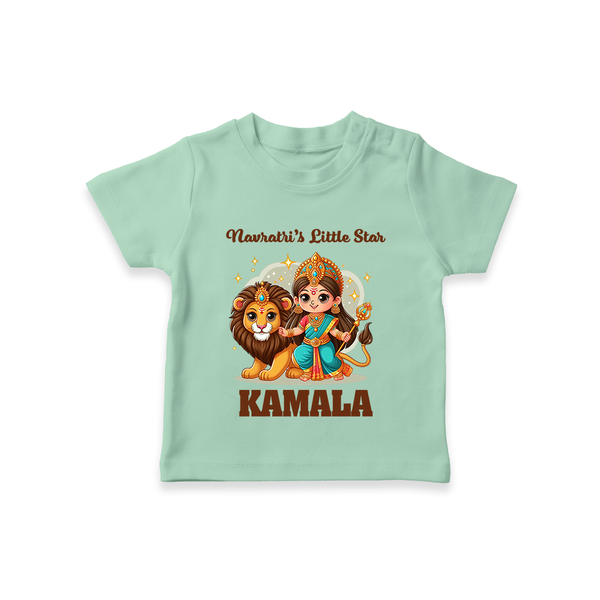 Navratri Little Star Goddess  T Shirt  - MINT GREEN - 0-5 Months Old (Chest 17")