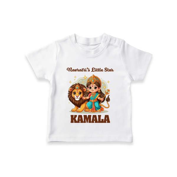 Navratri Little Star Goddess  T Shirt  - WHITE - 0-5 Months Old (Chest 17")