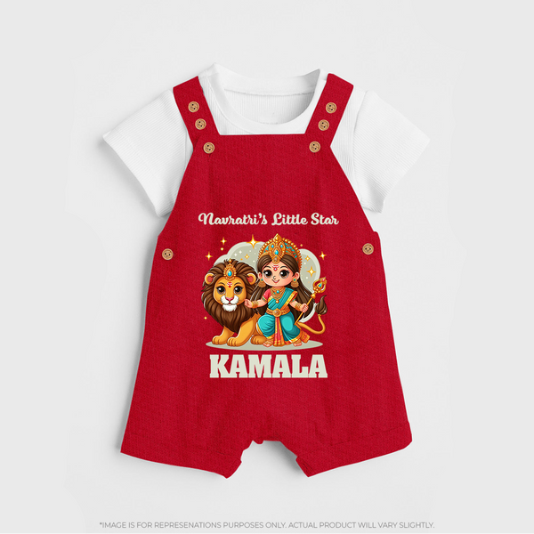 Navratri Little Star Goddess Dungaree - RED - 0 - 5 Months Old (Chest 18")
