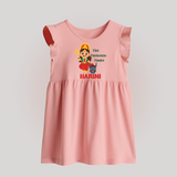 Mini Mahishasura Mardini Baby Frock | Personalized Baby Frock for Little Warrior - BABY PINK - 0 - 3 Months Old (Chest 17")