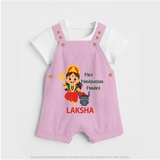Mini Mahishasura Mardini Theme Dungaree - BABY PINK - 0 - 5 Months Old (Chest 18")