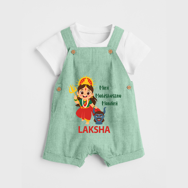 Mini Mahishasura Mardini Theme Dungaree - MINT GREEN - 0 - 5 Months Old (Chest 18")