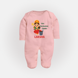 Mini Mahishasura Mardini Theme Full Body Suit - BABY PINK - New Born (Chest 7.5")