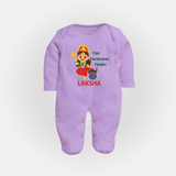 Mini Mahishasura Mardini Theme Full Body Suit - LILAC - New Born (Chest 7.5")