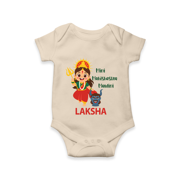 Mini Mahishasura Mardini Theme Romper - IVORY - New Born (Chest 14")