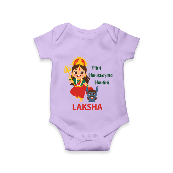 Mini Mahishasura Mardini Theme Romper - LILAC - New Born (Chest 14")