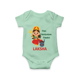 Mini Mahishasura Mardini Theme Romper - MINT GREEN - New Born (Chest 14")