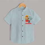 Mini Mahishasura Mardini Shirt | Personalized Baby Shirt for Little Warrior - ARCTIC BLUE - 0 - 6 Months Old (Chest 23")