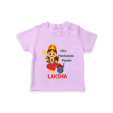 Mini Mahishasura Mardini Theme  T Shirt  - LILAC - 0-5 Months Old (Chest 17")