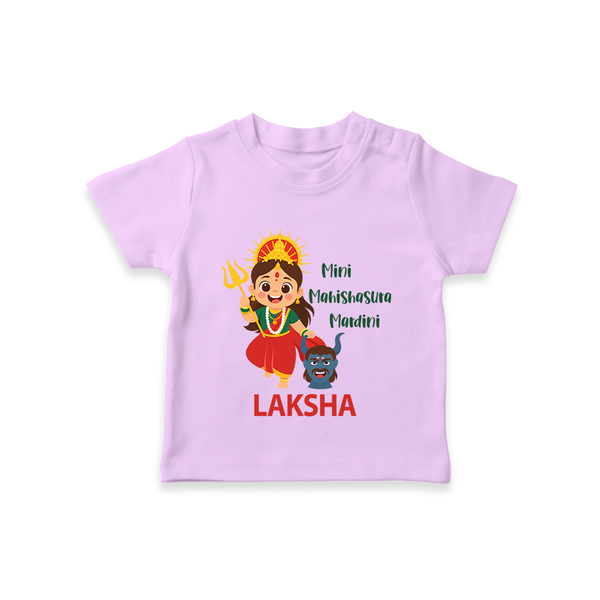 Mini Mahishasura Mardini Theme  T Shirt  - LILAC - 0-5 Months Old (Chest 17")