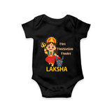 Mini Mahishasura Mardini Theme Romper - BLACK - New Born (Chest 14")