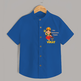 Mini Mahishasura Mardini Shirt | Personalized Baby Shirt for Little Warrior - COBALT BLUE - 0 - 6 Months Old (Chest 23")