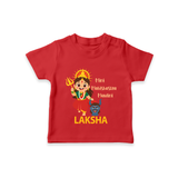 Mini Mahishasura Mardini Theme  T Shirt  - RED - 0-5 Months Old (Chest 17")