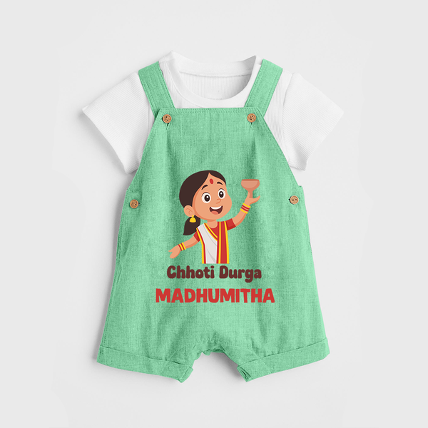 Chhoti Durga Devotional Dungaree - GREEN - 0 - 5 Months Old (Chest 18")