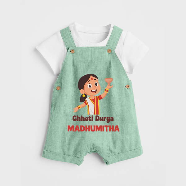 Chhoti Durga Devotional Dungaree - MINT GREEN - 0 - 5 Months Old (Chest 18")