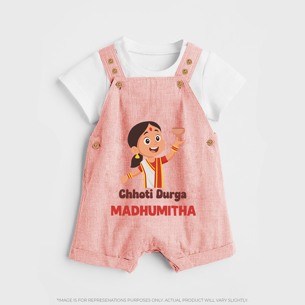 Chhoti Durga Devotional Dungaree - PEACH - 0 - 5 Months Old (Chest 18")