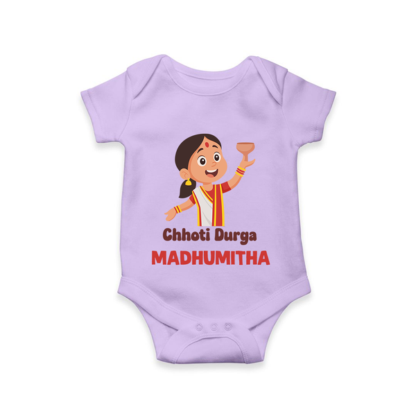 Chhoti Durga Devotional Romper - LILAC - New Born (Chest 14")