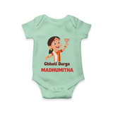 Chhoti Durga Devotional Romper - MINT GREEN - New Born (Chest 14")