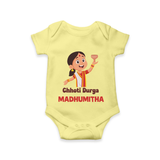 Chhoti Durga Devotional Romper - PASTEL YELLOW - New Born (Chest 14")