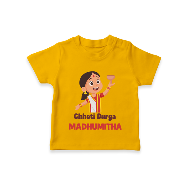Chhoti Durga Devotional  T Shirt  - CHROME YELLOW - 0-5 Months Old (Chest 17")