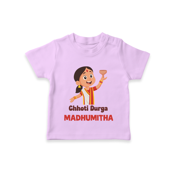Chhoti Durga Devotional  T Shirt  - LILAC - 0-5 Months Old (Chest 17")
