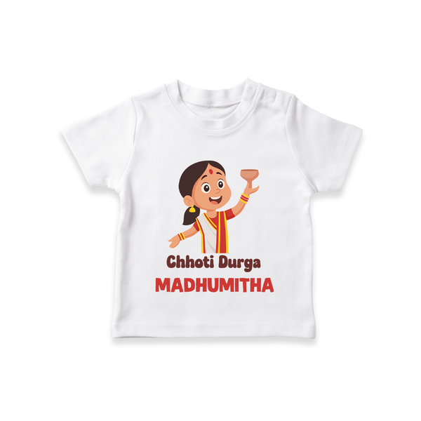 Chhoti Durga Devotional  T Shirt  - WHITE - 0-5 Months Old (Chest 17")