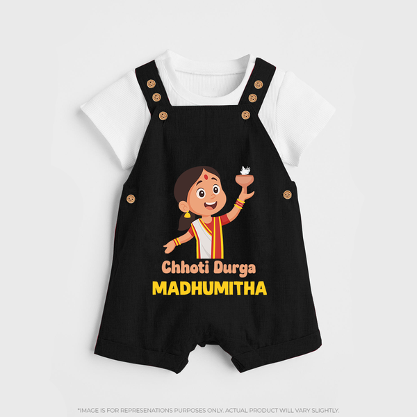 Chhoti Durga Devotional Dungaree - BLACK - 0 - 5 Months Old (Chest 18")