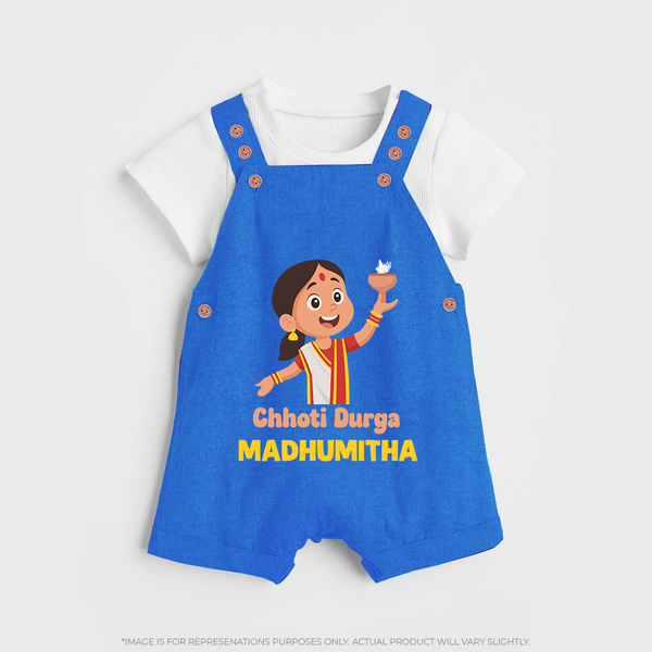 Chhoti Durga Devotional Dungaree - COBALT BLUE - 0 - 5 Months Old (Chest 18")