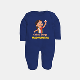 Chhoti Durga Devotional Full Body Suit - NAVY BLUE - New Born (Chest 7.5")
