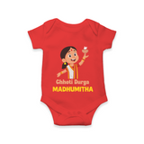 Chhoti Durga Devotional Romper - RED - New Born (Chest 14")